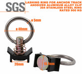 4X Anchor Track Lashing point Ring Clip 900KG Rated Trailer Truck Ute